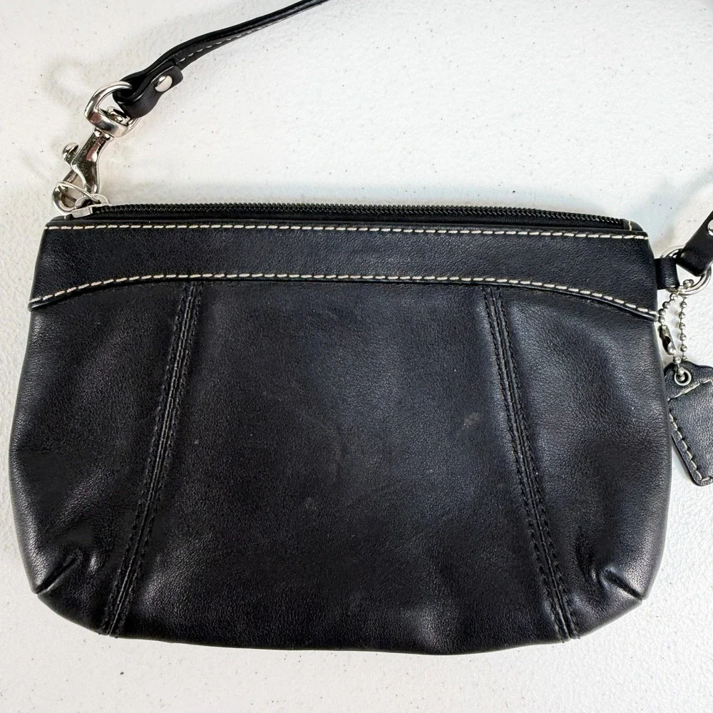 Coach Black Legacy Wristlet Wallet‎ Leather Small Pouch 48179 Designer Festival